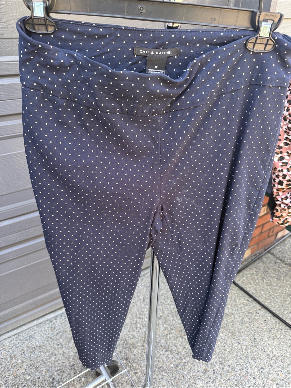 Zac & Rachel Navy Blue Polka Dot Leggings